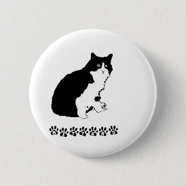 Mitten Kitten Pinback Button (Front)