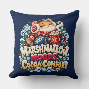 Mitten Magic Cocoa Classic Cute Winter Fox Throw Pillow