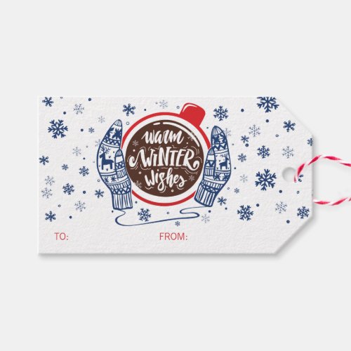 Mittens And Cocoa Warm Winter Wishes Holiday Gift Tags