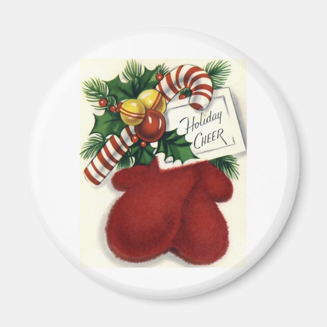 Mittens and Peppermint Magnet (Front)