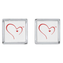 Mittens for Detroit Heart Logo Square Cufflinks