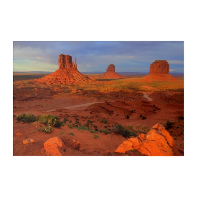 Mittens, Monument valley, AZ Acrylic Print (Front)