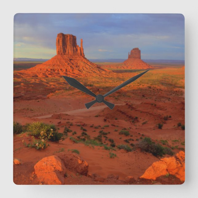Mittens, Monument valley, AZ Square Wall Clock (Front)