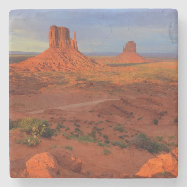 Mittens, Monument valley, AZ Stone Coaster (Front)