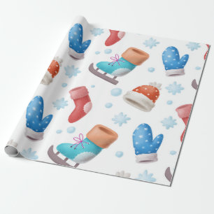 Mittens, Skates & Hat Holiday Wrapping Paper