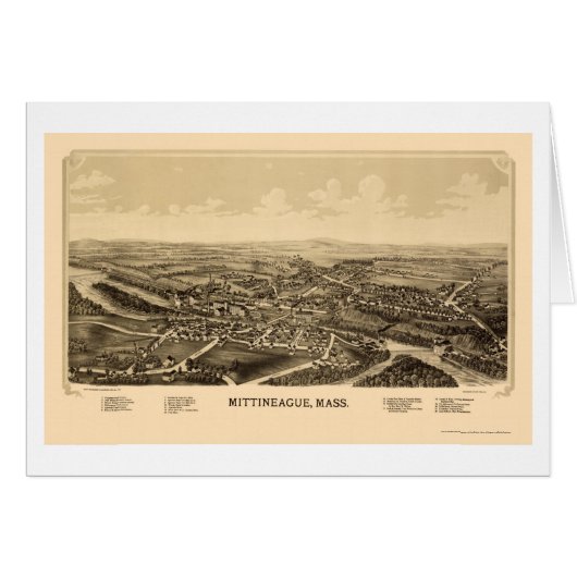 Mittineague, MA Panoramic Map - 1889 Cards (Front Horizontal)