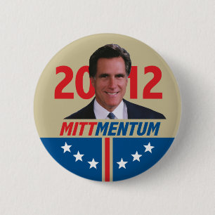 Mittmentum Mitt Romney 2012 Pinback Button
