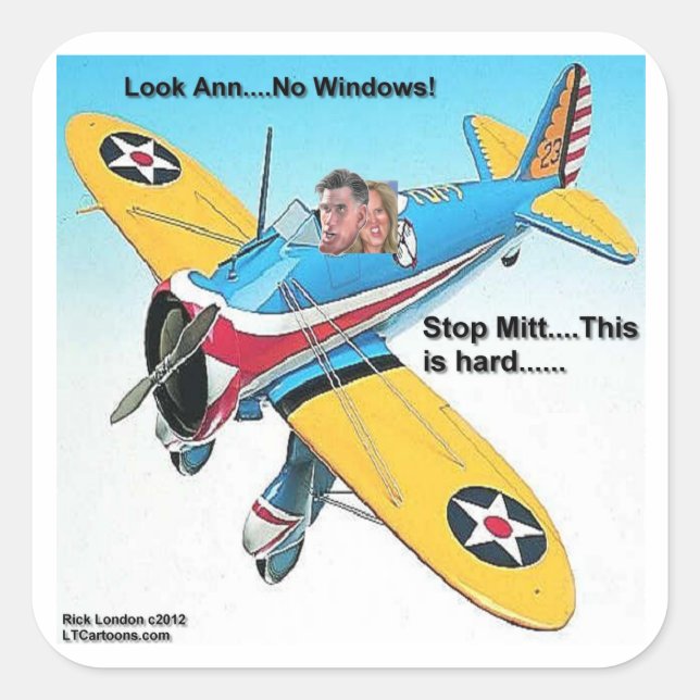 Mitts Windowless Airplane Funny Gifts & Tees Square Sticker (Front)