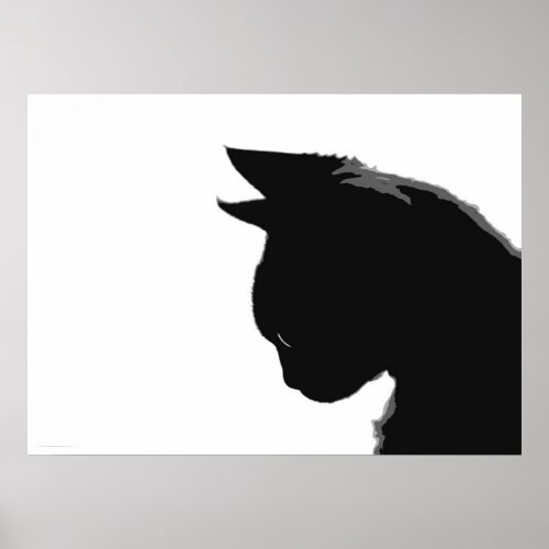 Mitzi Kitty Black and White Cat Poster