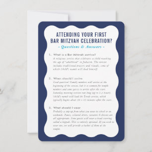 MITZVAH service information questions advice blue Invitation