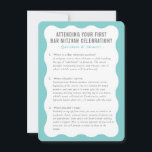 MITZVAH service questions information advice mint Invitation<br><div class="desc">by kat massard >>> WWW.SIMPLYSWEETPAPERIE.COM <<<

A handy insert for your BAR/BAT MITZVAH outlining a few questions and answers</div>