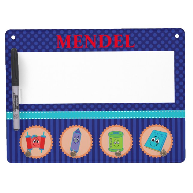 Mitzvah Tzitzit Holder Dry Erase Board With Keychain Holder (Front)
