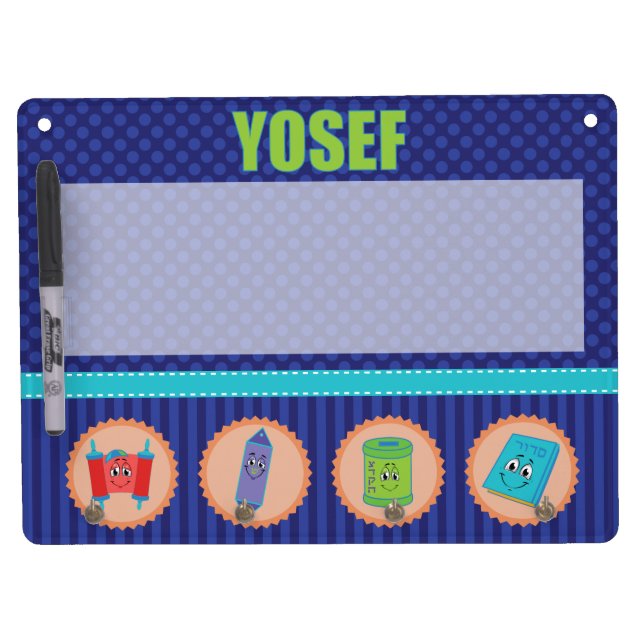 Mitzvah Tzitzit Holder - personalize it! Dry Erase Board With Keychain Holder (Front)