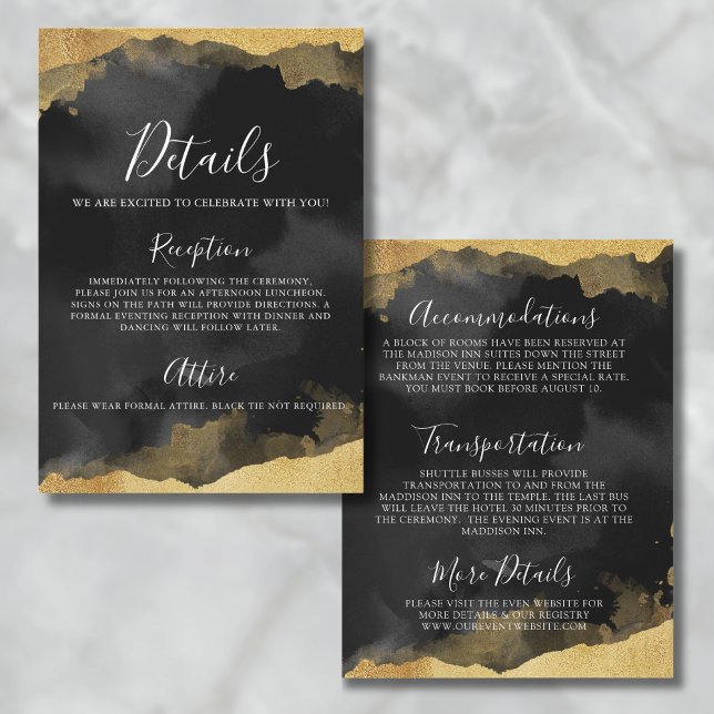 Mitzvah Weekend Event Details Card (Bar Mitzvah Weekend Events Card)