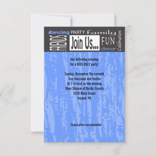 MITZVAH WORDS SAYINGS Bar Bat Party Reception Card Zazzle