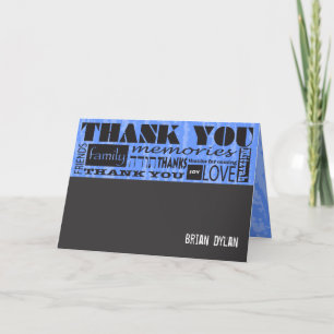 MITZVAH WORDS SAYINGS Bar Bat Thank You Card