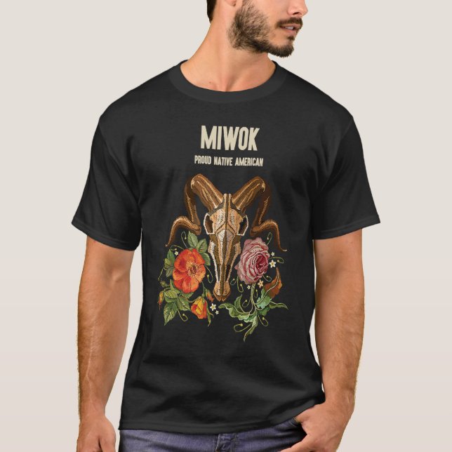 Miwok American Indian Tribe Indigenous BOHO Ram Sk T-Shirt (Front)