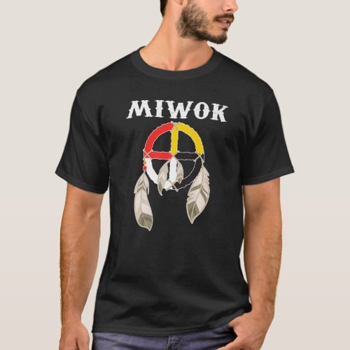 Miwok Nation Indian Tribes Medicine Wheel Symbol P T_Shirt