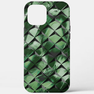 Mix 3D squares with dark green image of background iPhone 12 Pro Max Case