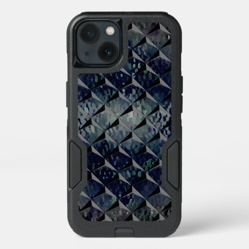 Mix 3D squares with hammered glass of background T iPhone 13 Case