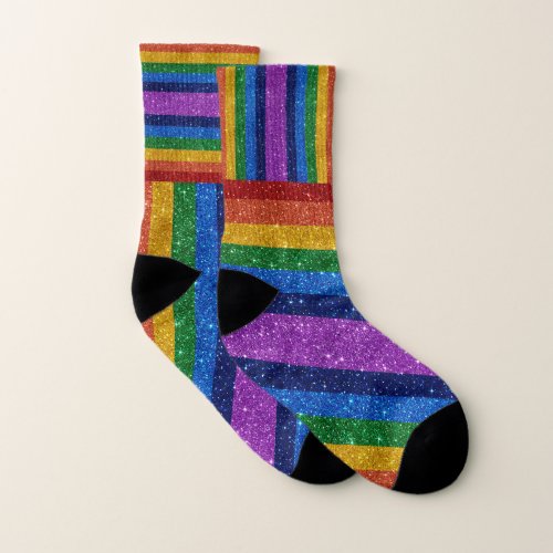 Mix and Match Varying Hues Rainbow Bling Socks