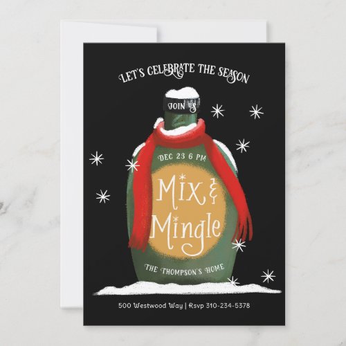 Mix and Mingle Christmas Cocktail Party Invitation