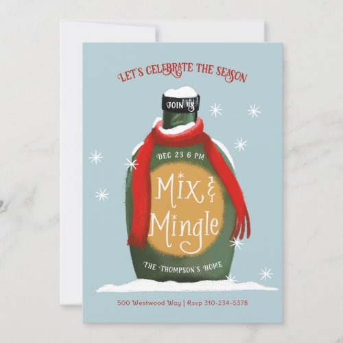 Mix and Mingle Christmas Cocktail Party Invitation