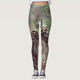 Mix brown with aged and scratched digital stains leggings