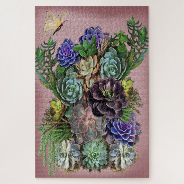 Mix Color Succulent Display Jigsaw Puzzle (Vertical)