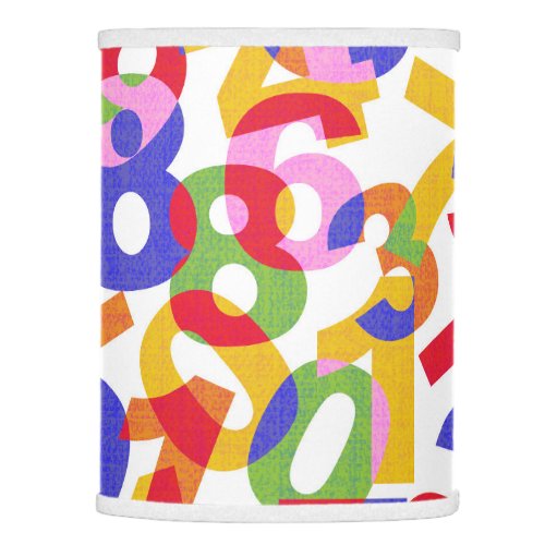 Mix colour numbers lamp shade