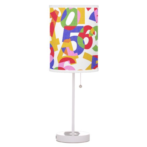 Mix colour numbers table lamp