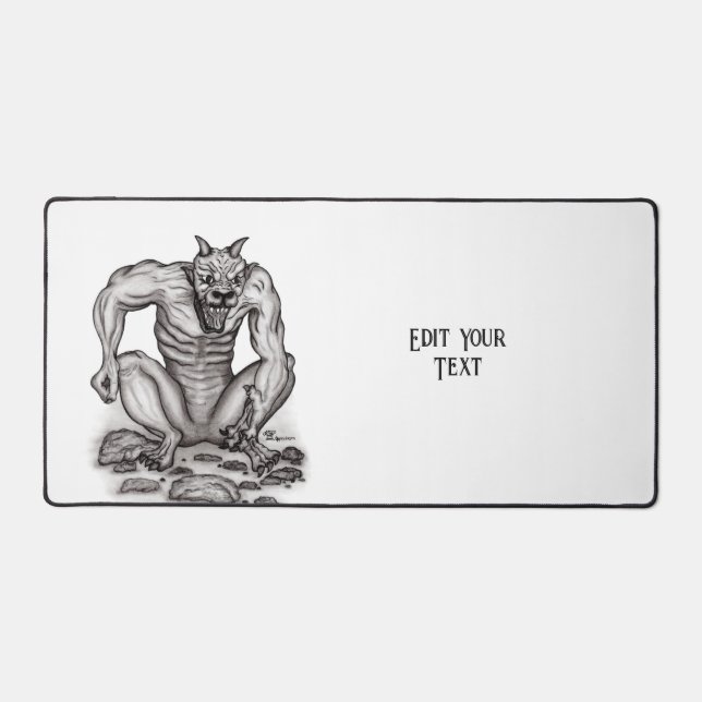Mix-creature - Troll Devil and Golem Desk Mat (Front)