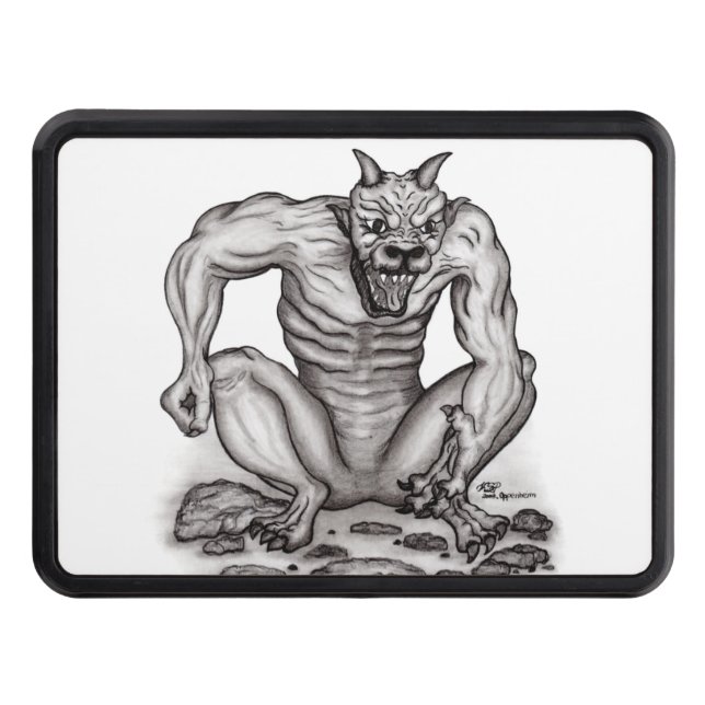 Mix-creature - Troll Golem and Devil Tow Hitch Cover (Front)
