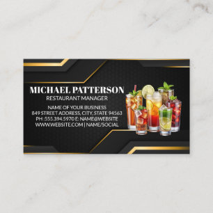 Mix Drinks Bartender Mixology Business Card