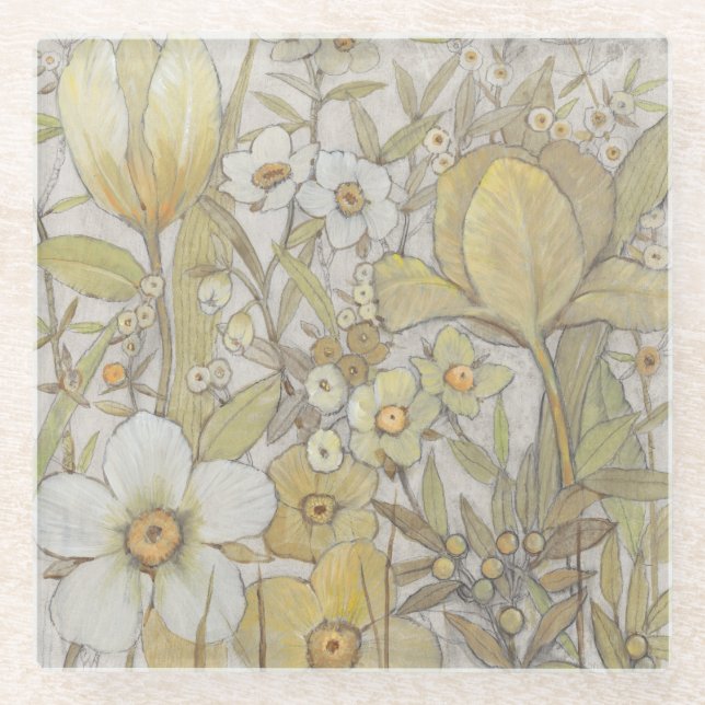 Mix Floral Glass Coaster (Front)