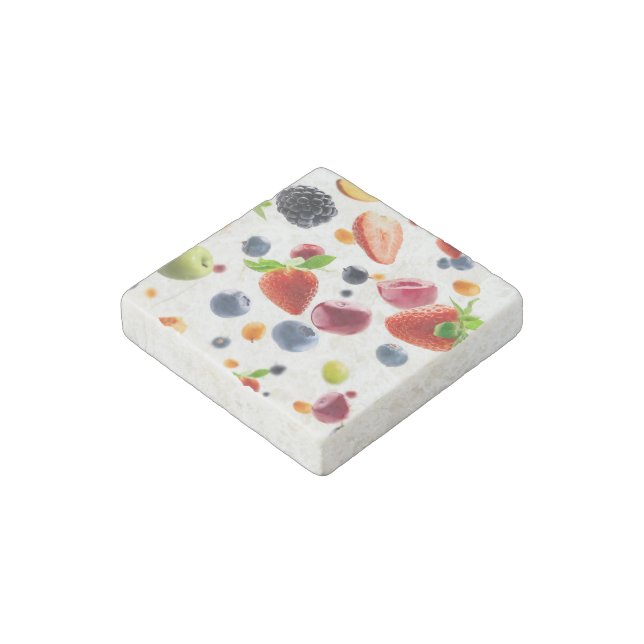 Mix Fruits Stone Magnet (Angled)