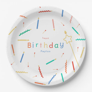 Mix + Match Candles & Matches Birthday Paper Plates