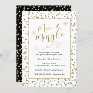 Mix & Mingle Holiday Faux Glitter Party Invitation