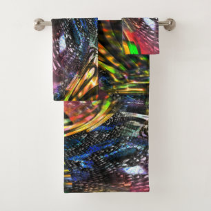 Mix of colorful virtual art inspired by urban art bath towel set