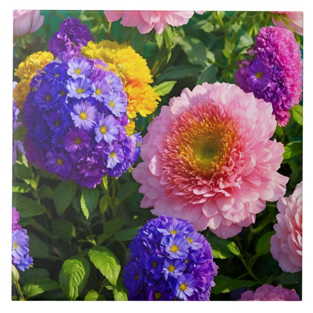 Mix of Flowers Ceramic Tile (Front)