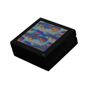 Mix of orange & blue stained with scratched effect gift box