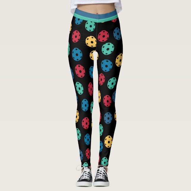 Mix of pickleballs 3 (small tile size) leggings (Front)