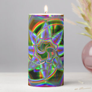 Mix of rainbow to colorful acrylic or neon flower pillar candle