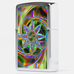 Mix of rainbow to colorful acrylic or neon flower zippo lighter