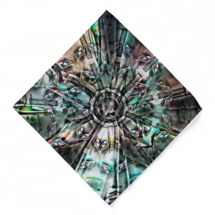 Mix of silhouette & graphic art with trippy pinch  bandana