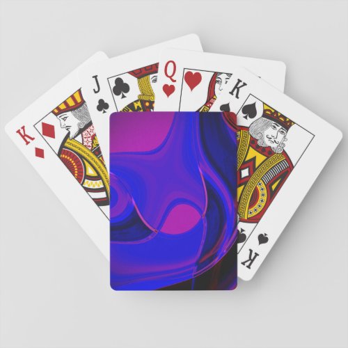 Mix of violet and plain blue with curved dark dip  playing cards