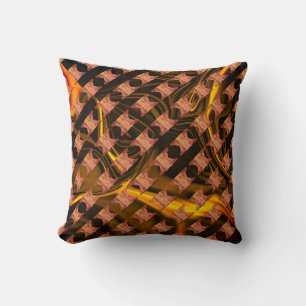 Mix rapport geometric, stripes black, salmon color throw pillow
