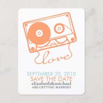 Mix Tape Of Love Save The Date Announcements by heartlocked at Zazzle