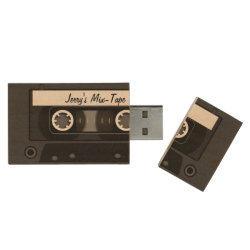 Mix Tape Personalized Black Wood Flash Drive