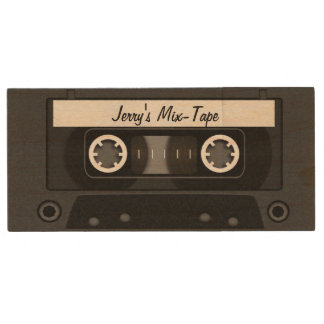 Mix Tape Personalized Black Wood Flash Drive